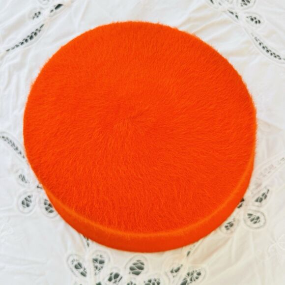 New WYETH Tenley in Orange Mohair Wool Flat Top Bucket Hat Women’s One Size main image 9